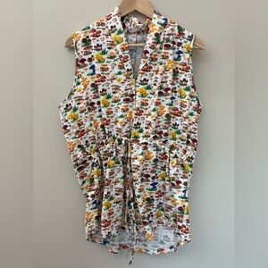 Svaha USA Mushroom Sleeveless Button Up Top Size XL